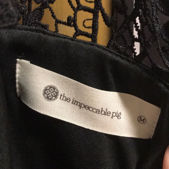 Impeccable Pig Medium Black Lace Romper - Picture 2 of 5